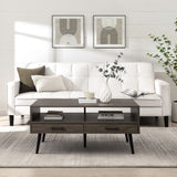 Contemporary 2 Drawer Low Coffee Table by Walker Edison | Bel Furniture