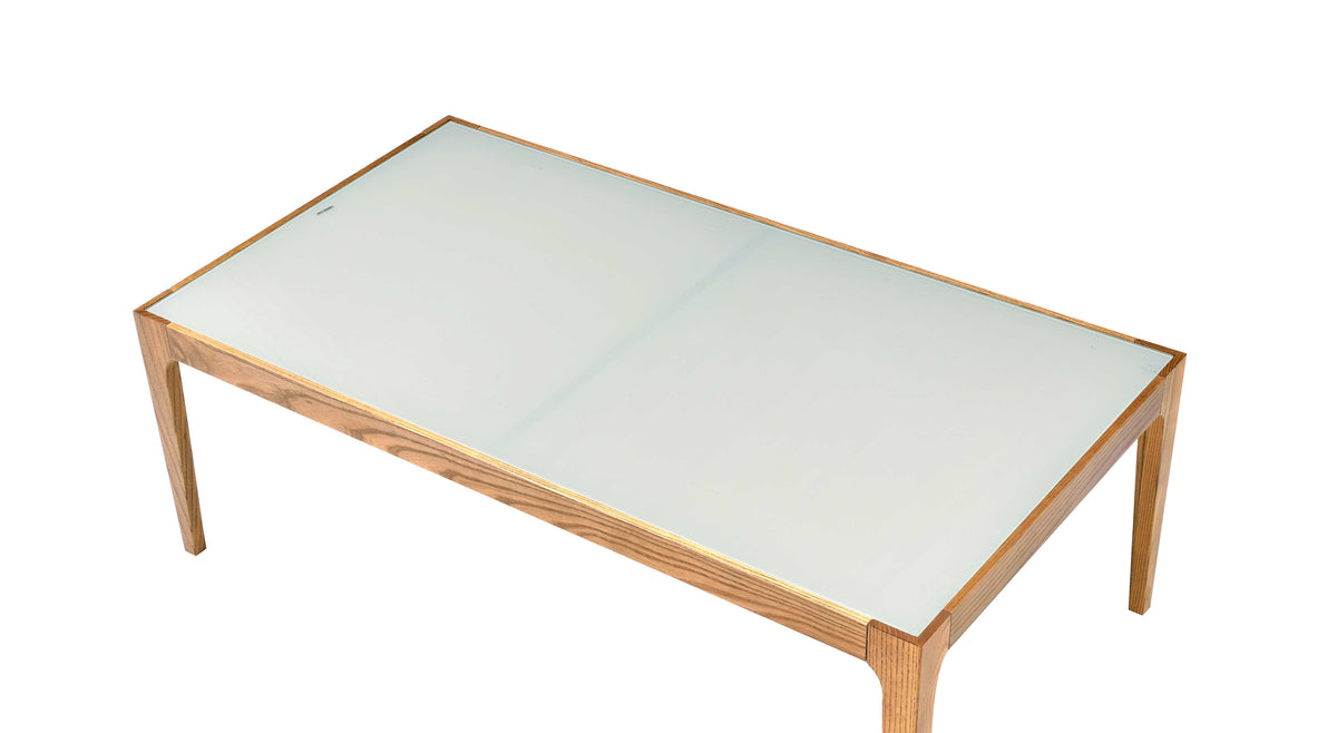 Gwynn - Frosted Glass Top Coffee Table - Natural by Urban Nest | Bel Furniture