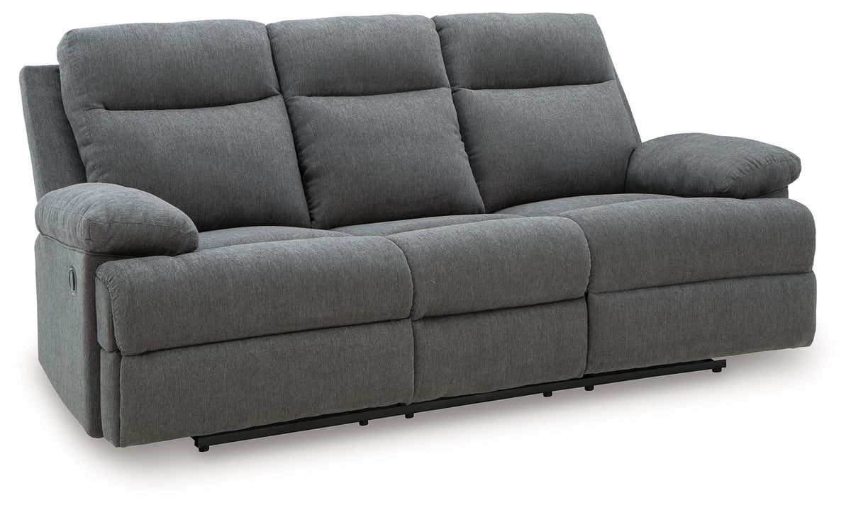 Side-Swipe - Reclining Sofa With Drop Down Table Dark Gray by Signature Design by Ashley® | Bel Furniture