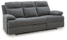 Side-Swipe - Reclining Sofa With Drop Down Table Dark Gray by Signature Design by Ashley® | Bel Furniture