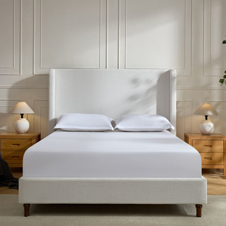 Harper - Tall Headboard Upholstered Bed / High Headboard / Elegant Simplicity / No Box Spring Needed - view 10
