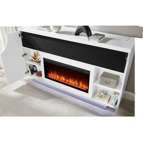 Aurora - Fireplace TV Lift With Adjustable Temperature And LED Colors - White - view 6