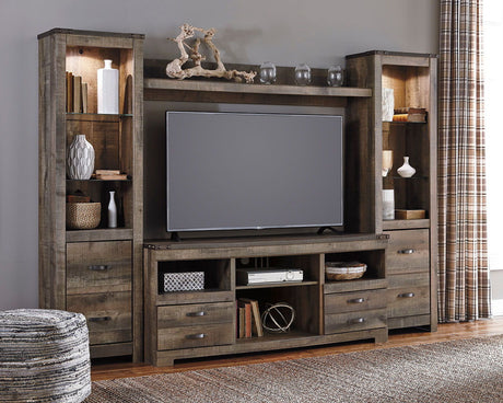 Trinell - Entertainment Center Dark Brown 4 Pc. - Entertainment Center - 63" TV Stand by Signature Design by Ashley® | Bel Furniture