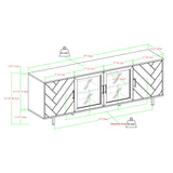 Modern Scandinavian 4 Door Herringbone 70" TV Stand For TVs Up To 80" by Walker Edison | Bel Furniture