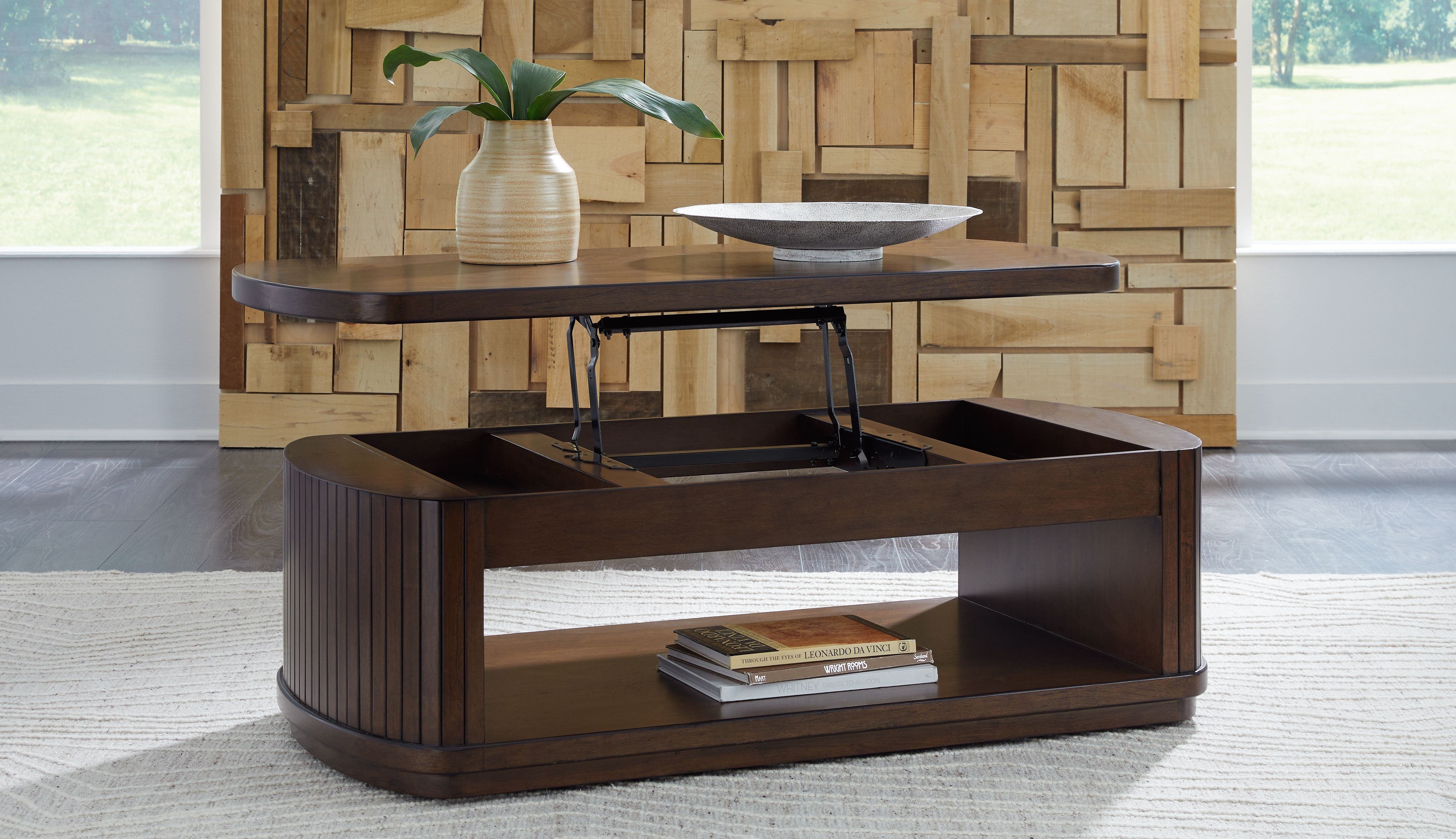 Korestone - Dark Brown - Lift Top Cocktail Table - BEL Furniture