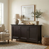 Amherst - Wide 3 Door Storage Cabinet - Hickory Brown