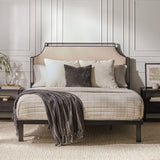 Bed Traditional Upholstered Metal by Walker Edison | Bel Furniture