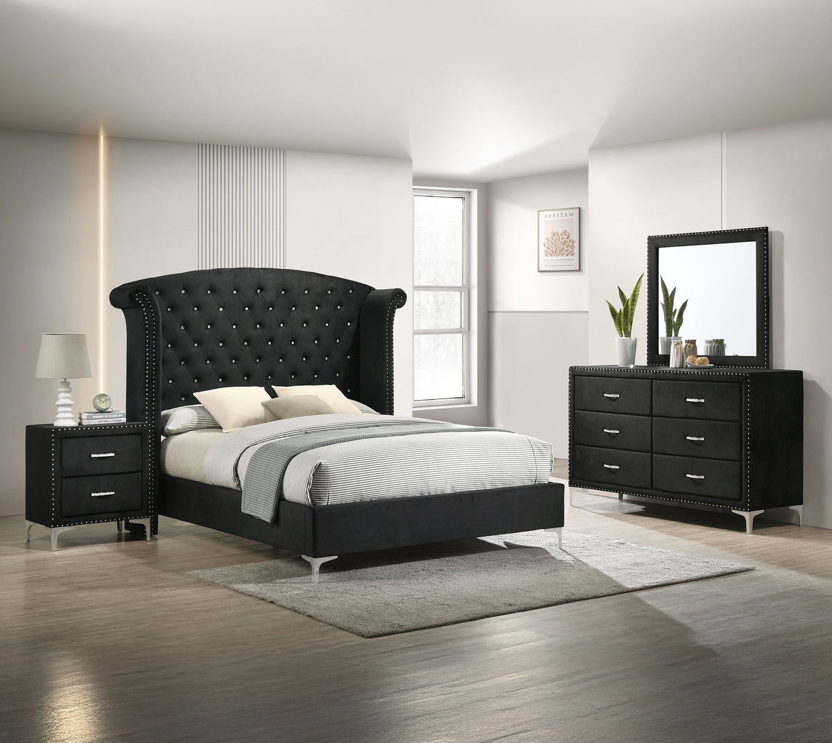 Lucinda - Bedroom Set Black by Crown Mark | Bel Furniture