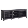 Modern Transitional 3 Shelf Open Storage 70" TV Stand For 80" TVs Dark Gray None by Walker Edison | Bel Furniture
