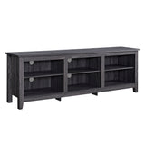 Modern Transitional 3 Shelf Open Storage 70" TV Stand For 80" TVs Dark Gray None by Walker Edison | Bel Furniture