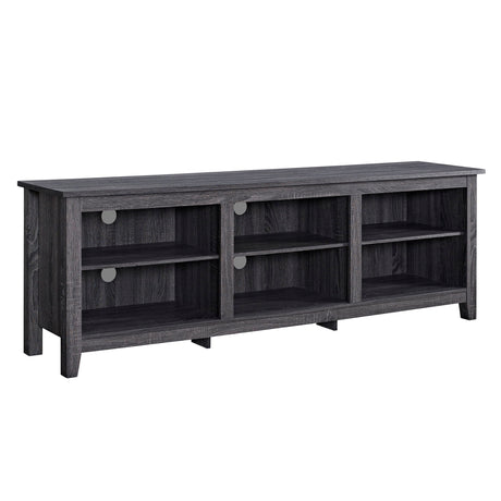 Modern Transitional 3 Shelf Open Storage 70" TV Stand For 80" TVs Dark Gray None by Walker Edison | Bel Furniture