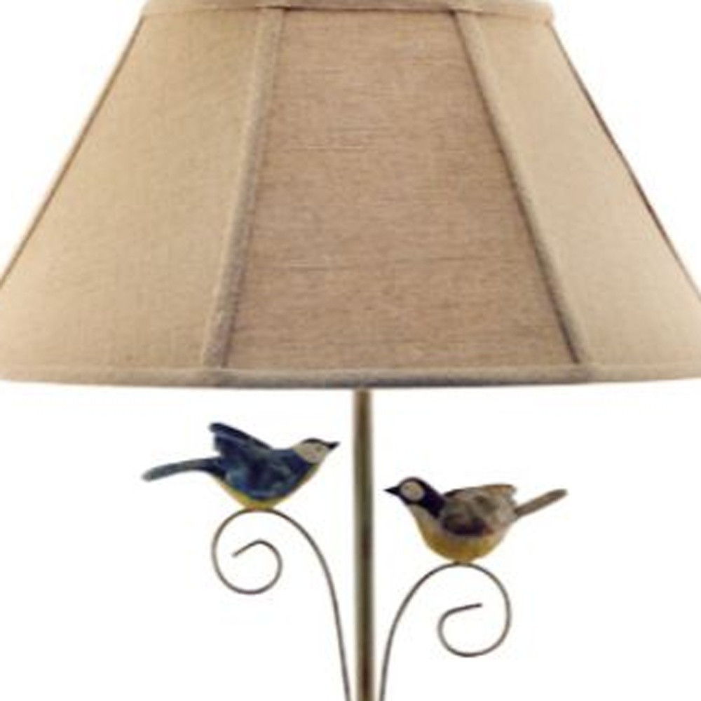 Base Table Lamp With 3D Colorful Birds - Cheerful Taupe