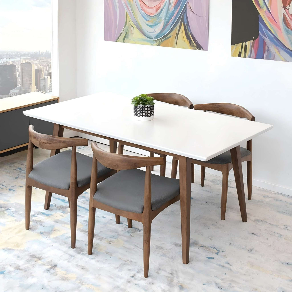 Mary - Modern Style Rectangular Dining Kitchen Table