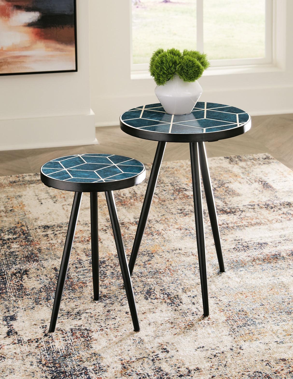 Clairbelle - Teal - Accent Table (Set of 2) by Signature Design by Ashley® | Bel Furniture