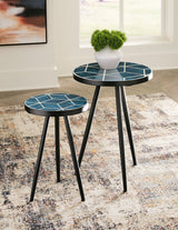 Clairbelle - Teal - Accent Table (Set of 2) by Signature Design by Ashley® | Bel Furniture