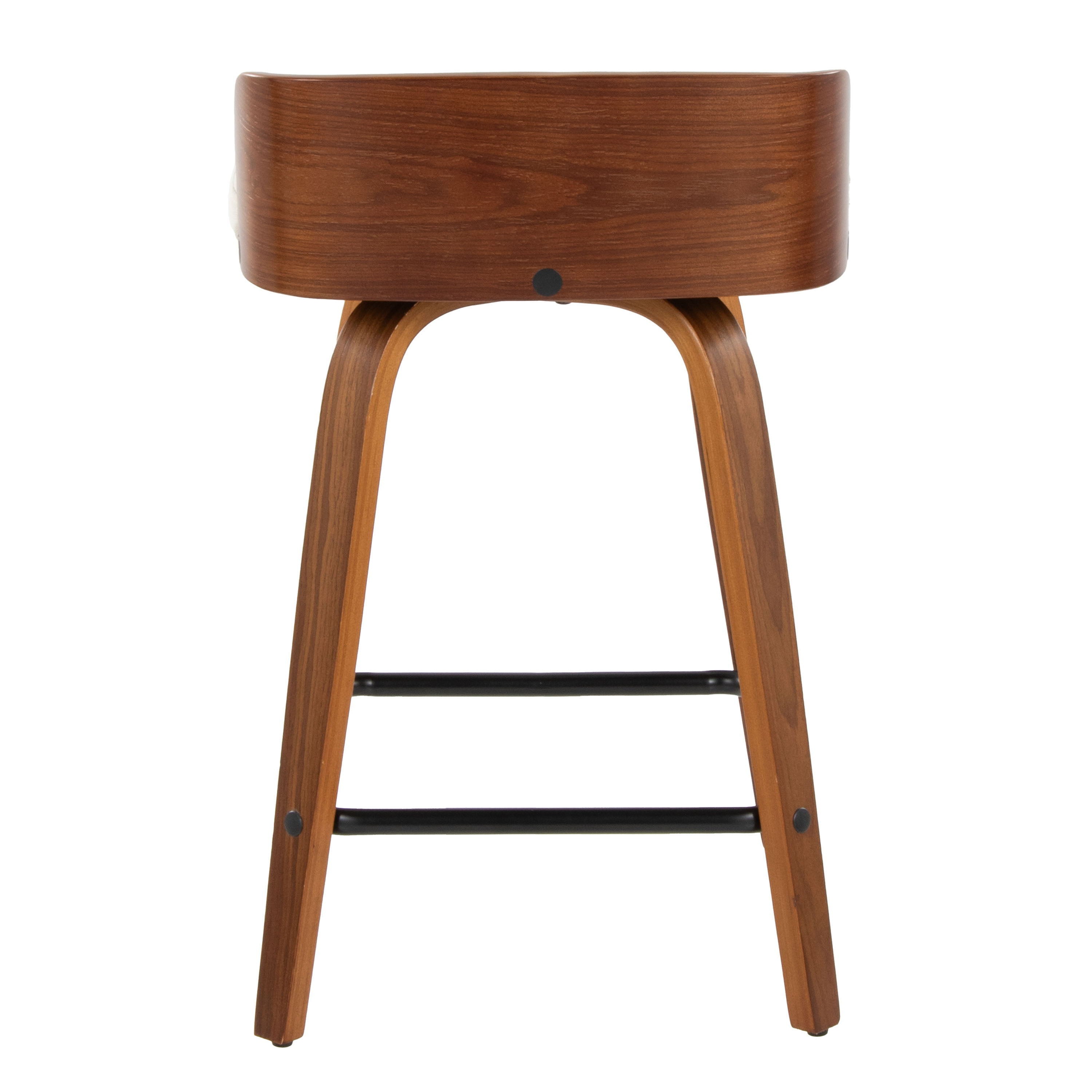 Maya - Mid Century Modern Fixed Height Counter Stool With Swivel And Square Footrest (Set of 2)