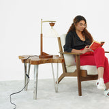 Nightstand Desk Lamp With Cone Shade For Eye Protection - Brown
