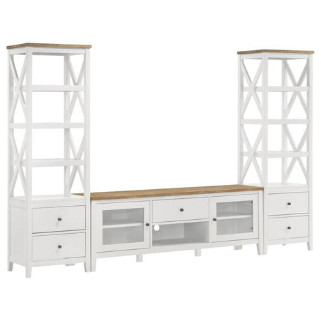 Hollis - 3 Piece TV Stand Entertainment Center - White by Coaster Fine Furniture | Bel Furniture