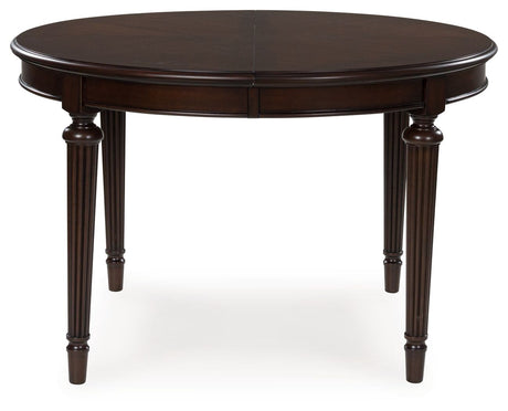 Lavinton - Brown - 8 Pc. - Dining Room Extension Table, 6 Side Chairs, Server by Signature Design by Ashley® | Bel Furniture