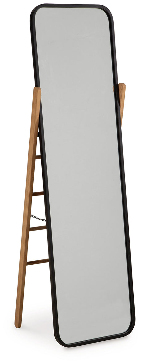 Bronick - Black / Brown - Floor Mirror by Signature Design by Ashley® | Bel Furniture
