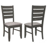 Dalila - Wood Dining Side Chair (Set of 2) Dark Gray by CoasterEveryday | Bel Furniture
