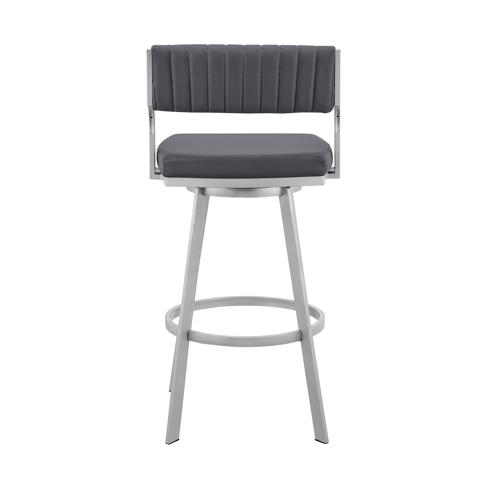 Swivel Low Back Counter Height Bar Chair - Slate Gray / Silver