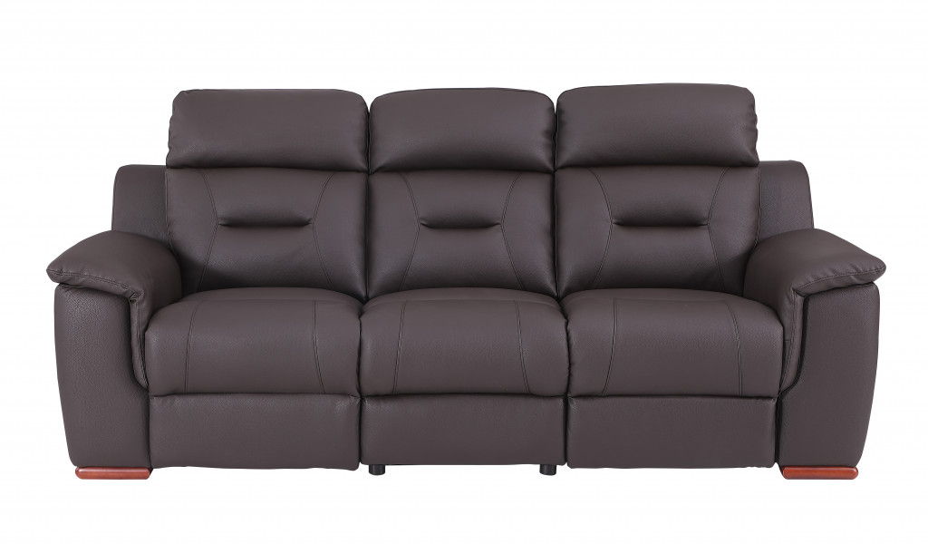 Faux Leather Sofa - Brown