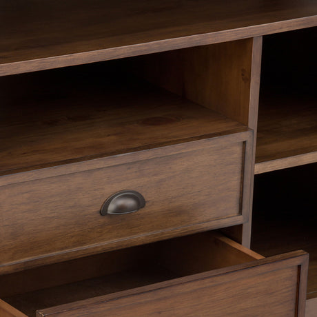 Redmond - Tall TV Media Stand - Rustic Natural Aged Brown by Simpli-Home | Bel Furniture