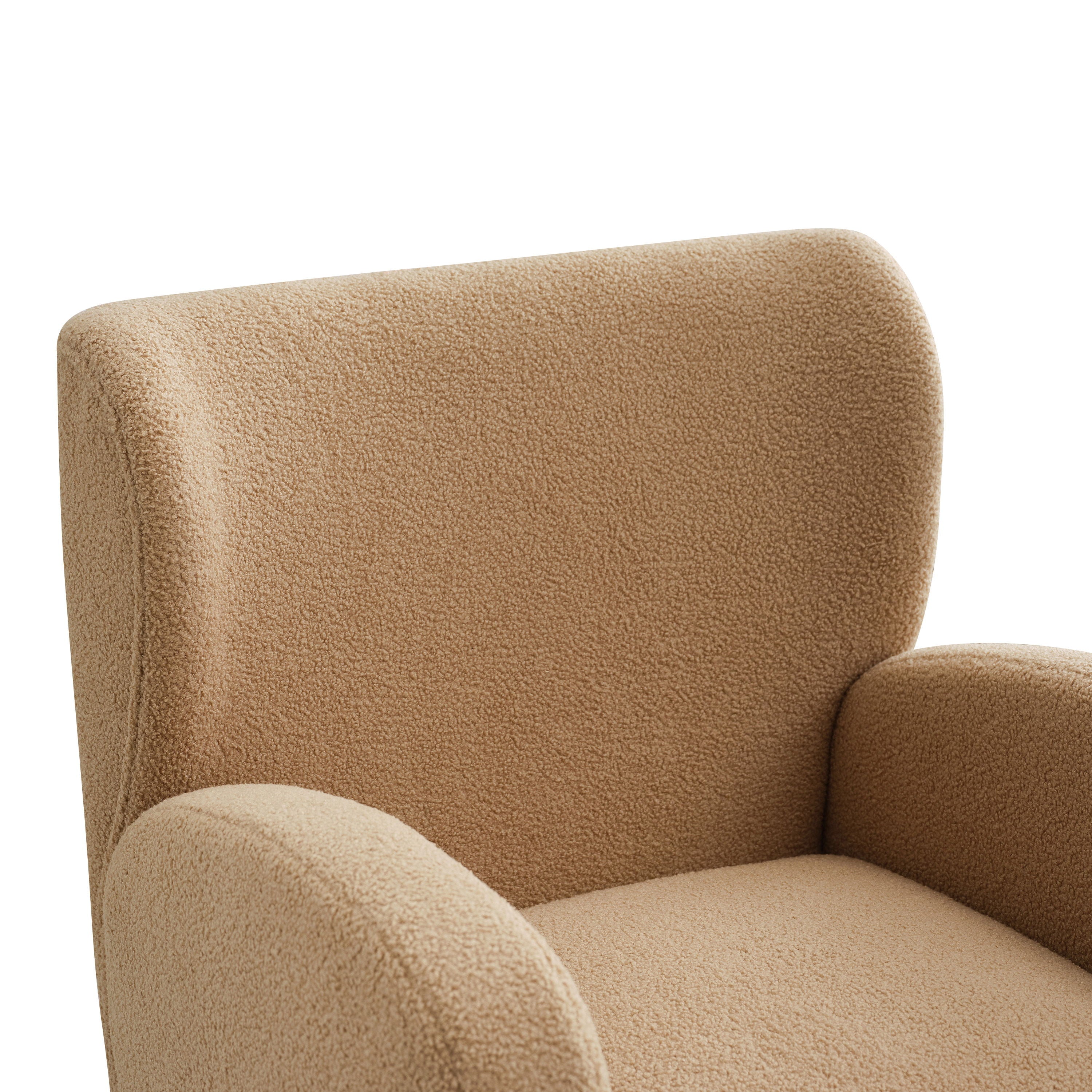 Modern Wing Back Lounge Chair Stylish Design, Soft Fabric, Solid Wood Legs, Durable Frame