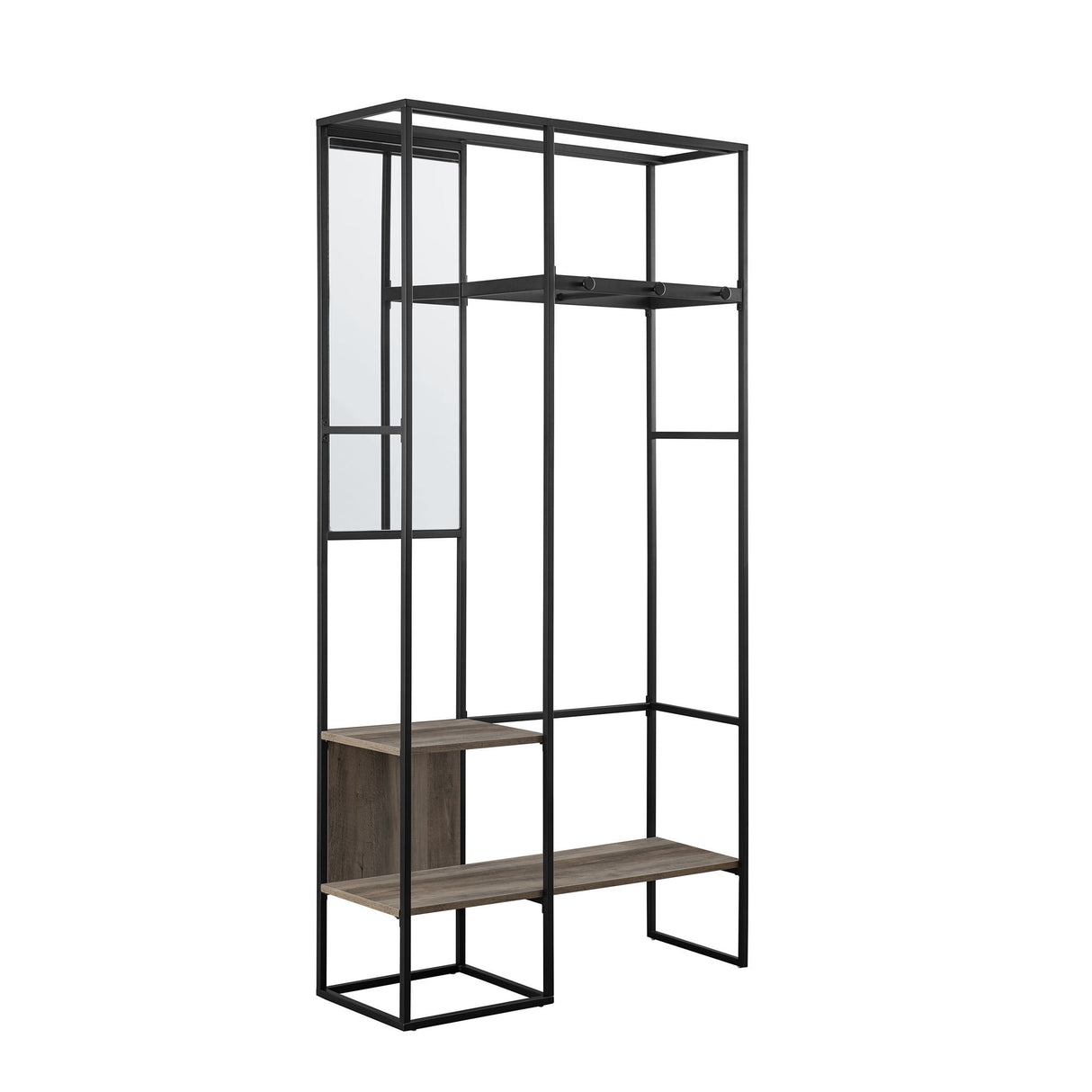 Modern Hall Tree With Hanging Storage Dark Gray by Walker Edison | Bel Furniture