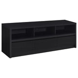 Rutland - 3-Drawer TV Stand Media Console Black 59"W x 15.5"D x 22"H by Coaster Fine Furniture | Bel Furniture