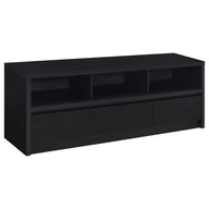Rutland - 3-Drawer TV Stand Media Console Black 59"W x 15.5"D x 22"H by Coaster Fine Furniture | Bel Furniture