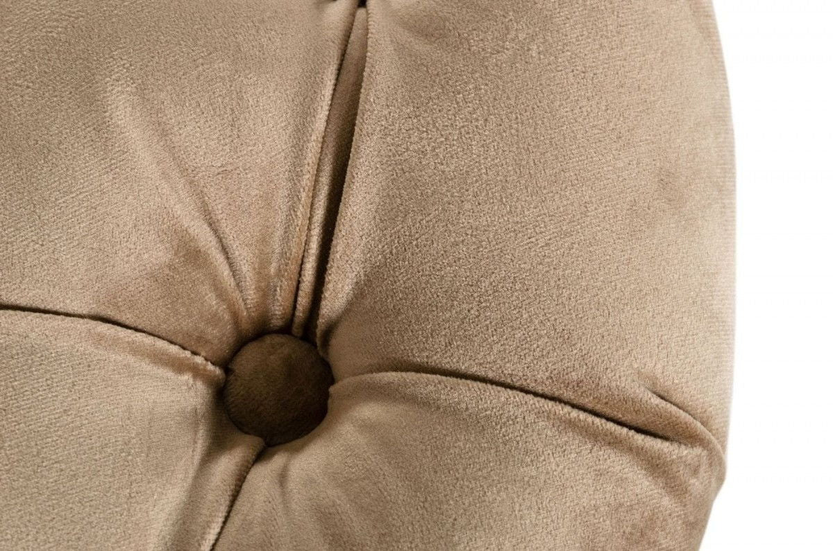 Velvet Sofa With Gold Legs - Beige