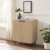 Modern Scandi Fluted Door Storage Console - Coastal Oak by Walker Edison | Bel Furniture