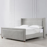 Elle - Wingback Upholstered King Bed - Silver Gray by Jennifer Taylor Home | Bel Furniture