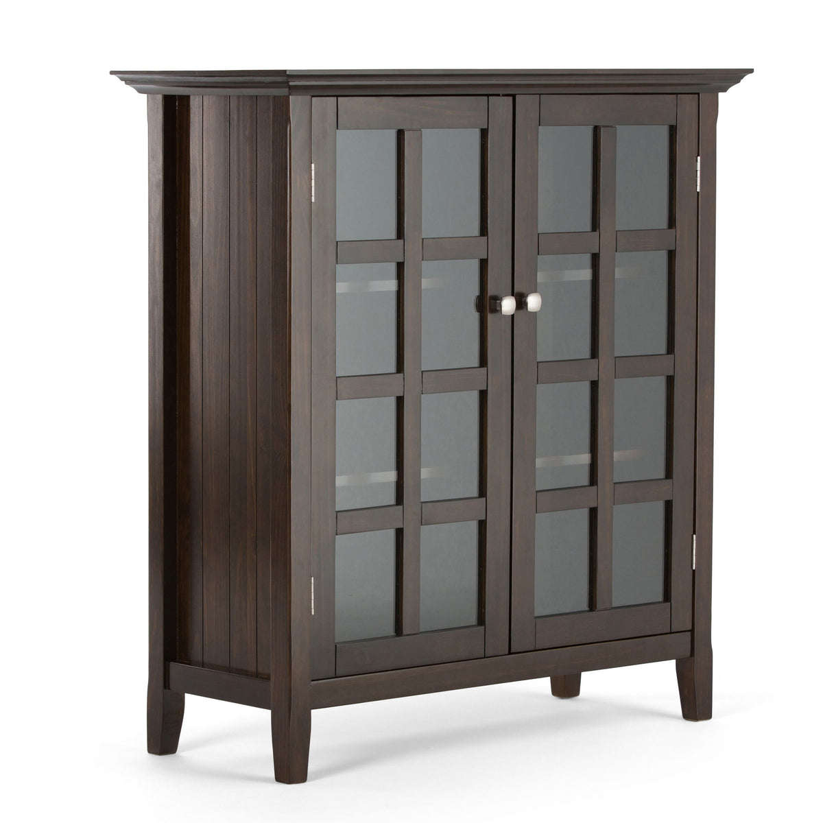 Acadian - Medium Storage Cabinet, Handcrafted Dark Brown by Simpli-Home | Bel Furniture