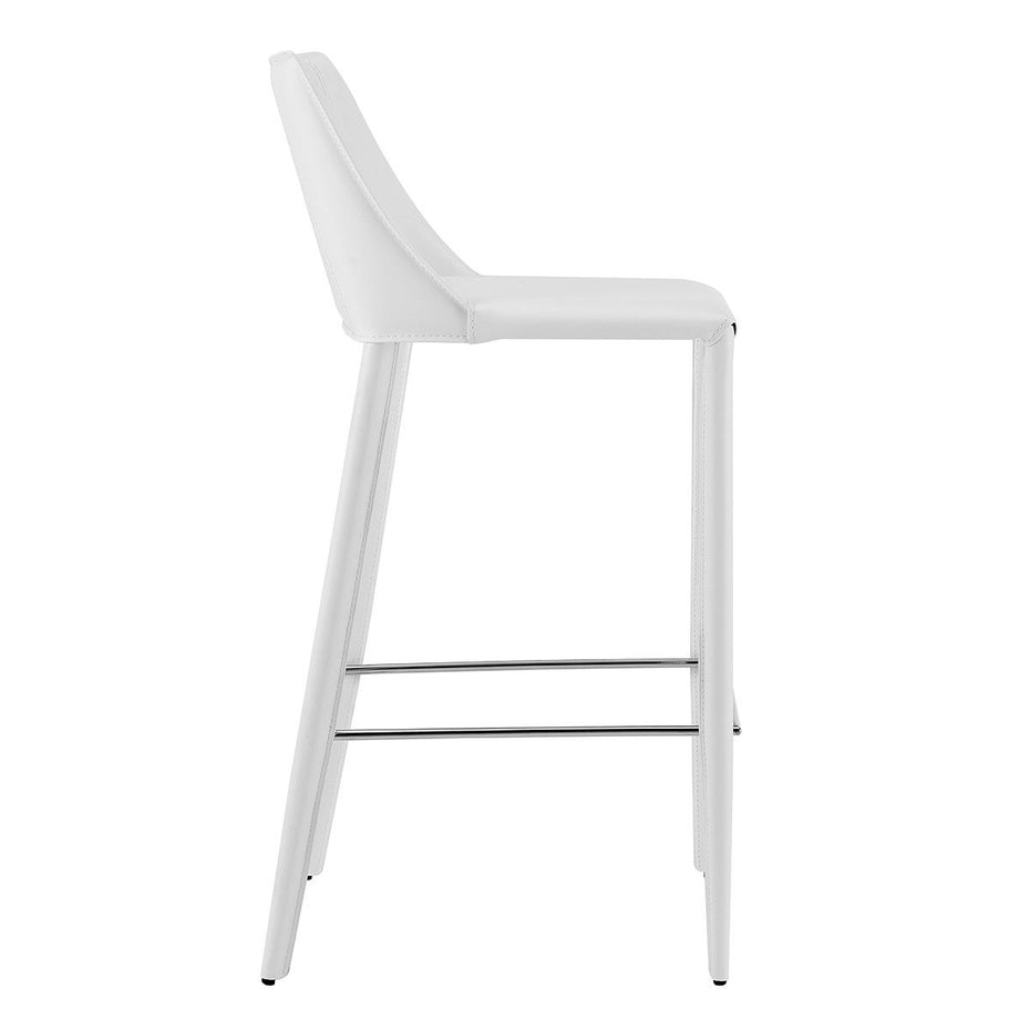 Steel Low Back Bar Height Bar Chair - White