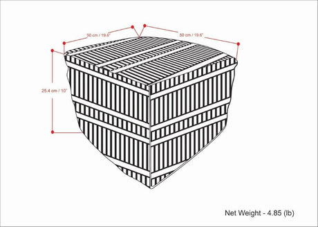 Safford - Square Woven Outdoor / Indoor Pouf - Black / White by Simpli-Home | Bel Furniture