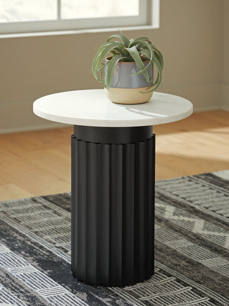 Wainstone - Accent Table - Black / White - view 3