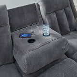 Observation - Steel - Reclining Power Sofa With Drop Down Table by Signature Design by Ashley® | Bel Furniture