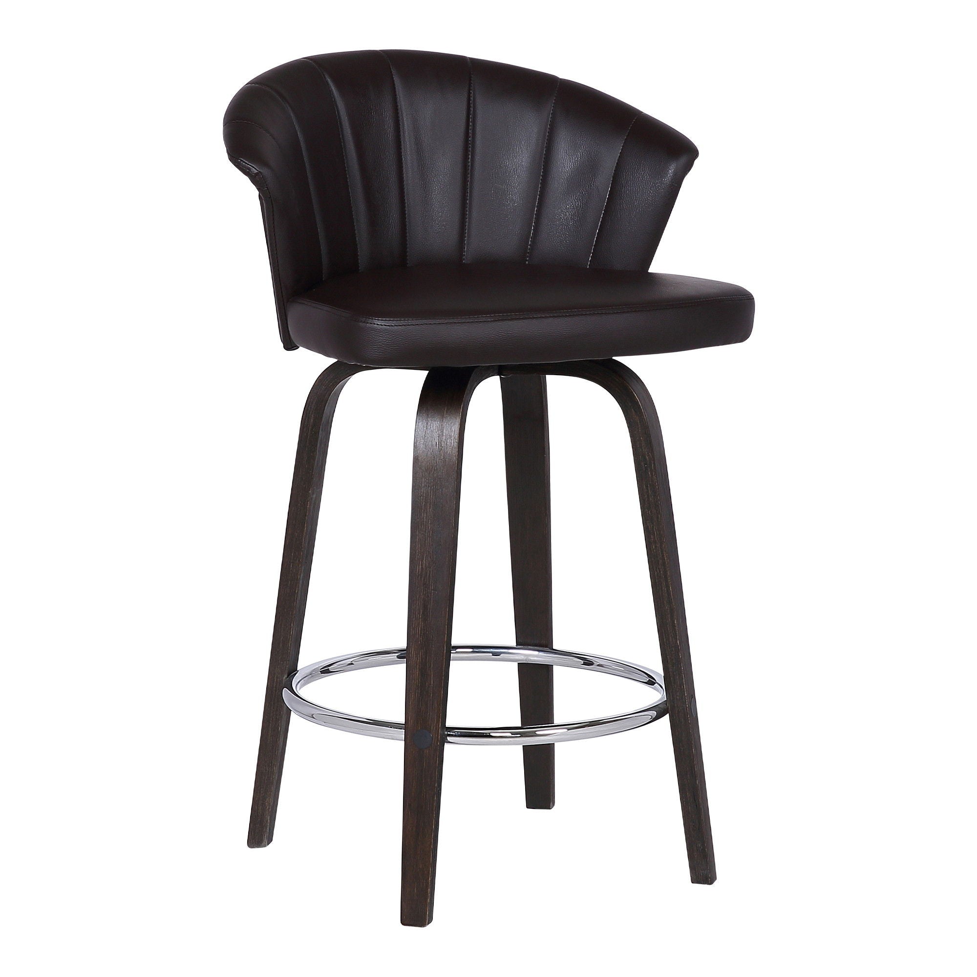 Swivel Low Back Bar Height Bar Chair - Dark Brown