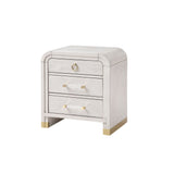 Malco - Nightstand With Spacious Drawer And Gold Metal Fluted Detailing - Black White