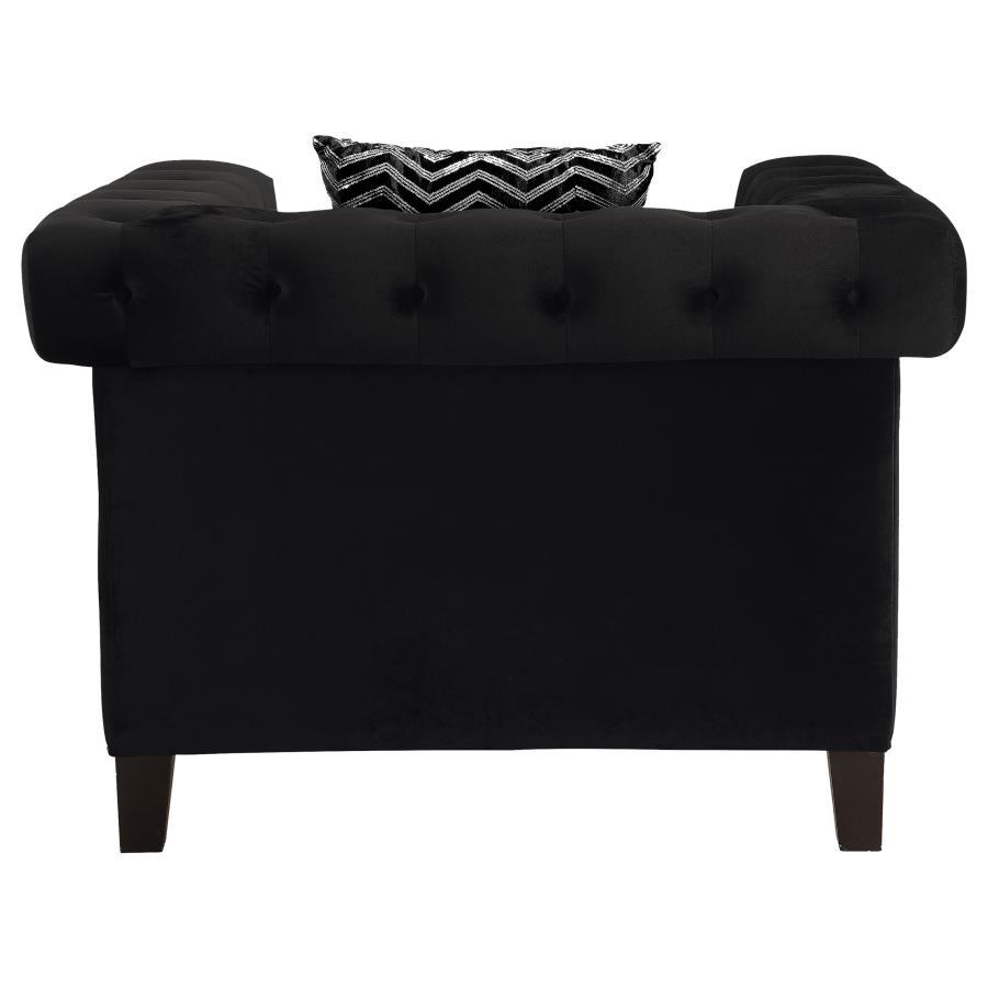 Reventlow - Upholstered Track Arm Accent Chair - Black