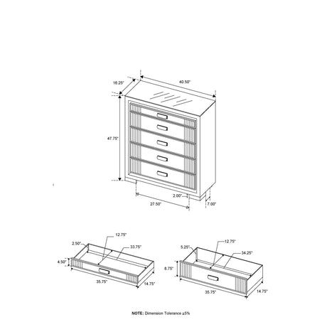 Isaiah - Upholstered Chest With LED Lighting - view 2