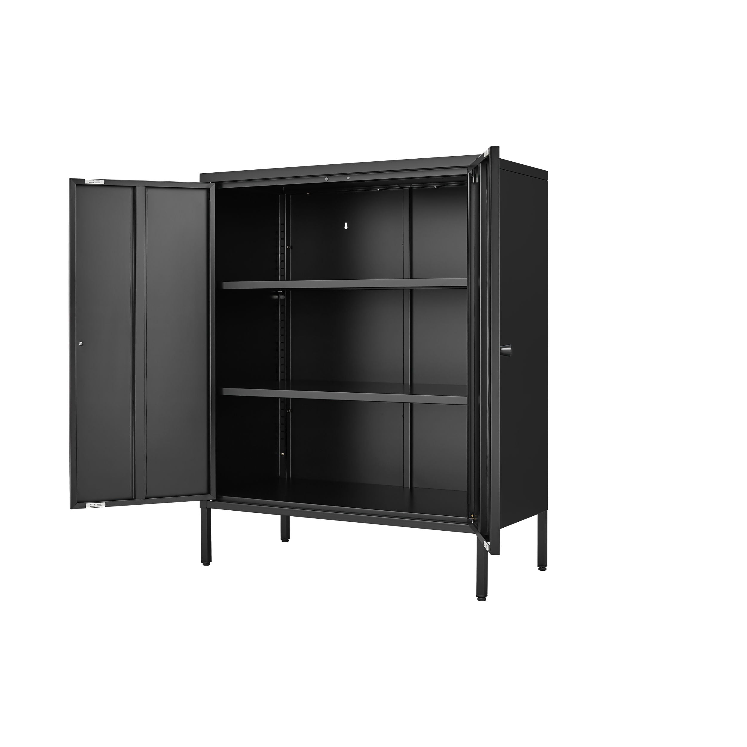 Kitchen Buffet Server Table Accent Sideboard Cupboard Server Buffet Console Table With Doors Cabinet - Black