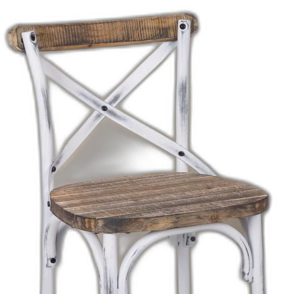 Iron Bar Chair - Brown / White