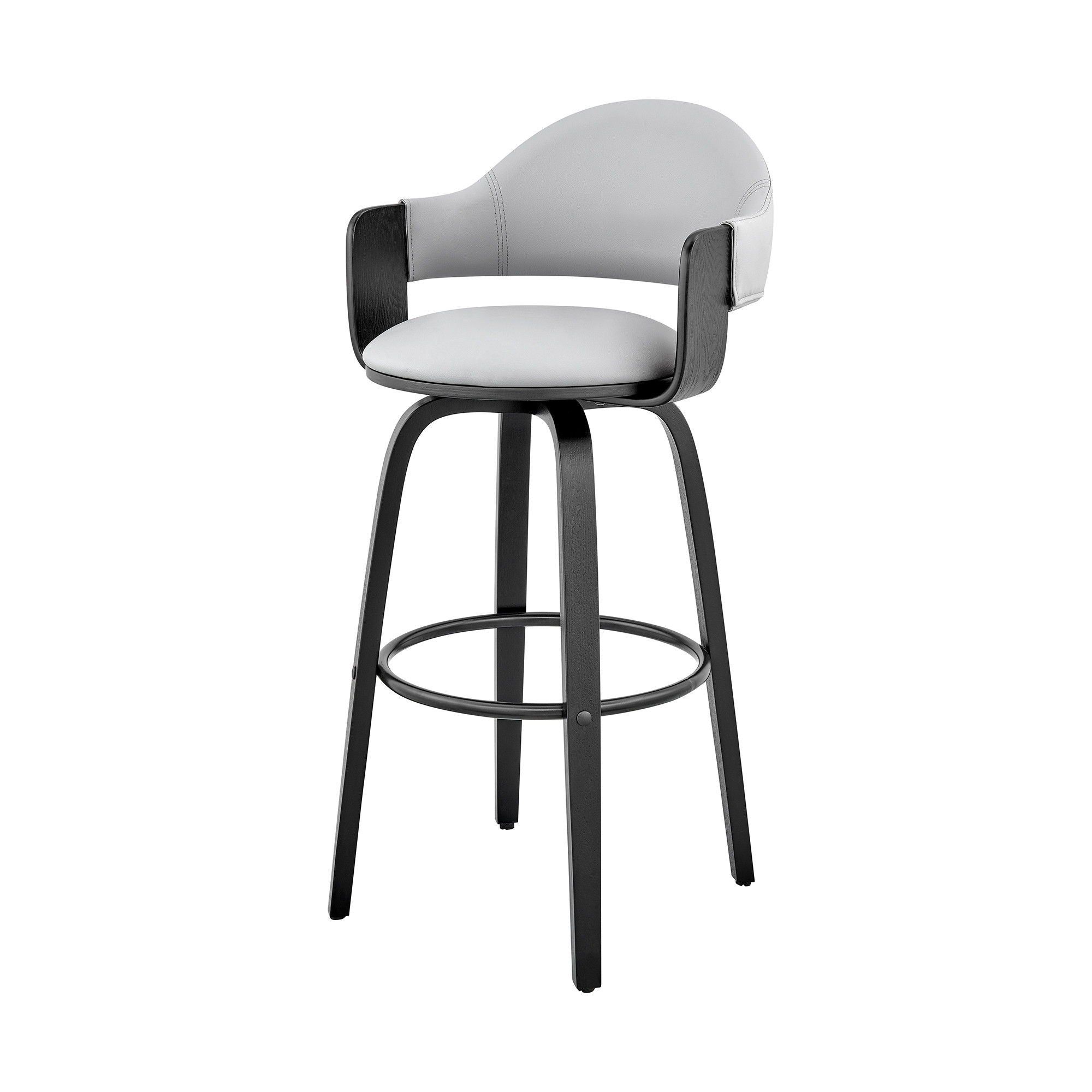 Swivel Low Back, Bar Height Bar Chair - Gray / Black