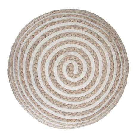 Yolanda - Round Pouf - Natural by Simpli-Home | Bel Furniture