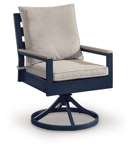 East Beach - Swivel Chair With Cushion (Set of 2) - Blue - view 4