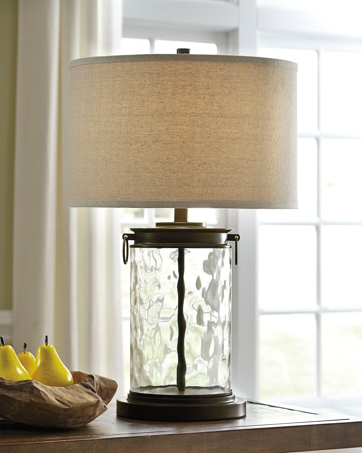 Tailynn - Clear / Bronze Finish - Glass Table Lamp by Signature Design by Ashley® | Bel Furniture
